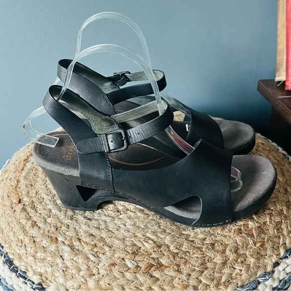 Dansko Tasha Leather Cut Out Platform Sandals - Picture 2 of 11